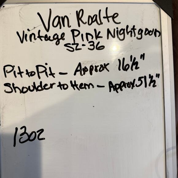 Vintage Van Raalte Babydoll Nightgown Women size 36 Nylon Gown Pink Coquette 60s - Picture 11 of 11